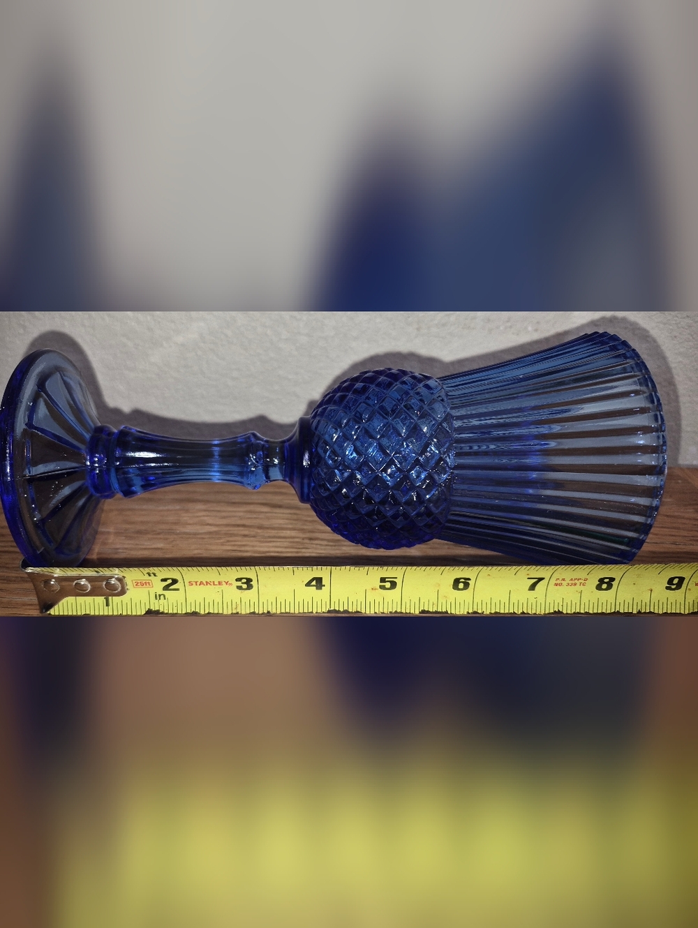 Vintage Avon Fostoria George Washington Cobalt Blue Wine Glass - Picture 3 of 4